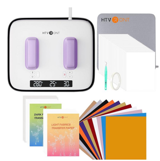 HTVRONT Heat Press Machine for T-Shirts with 52 Pcs Accessories-Portable Heat Press with Supplies for Sublimation and HTV Vinyl Shirt