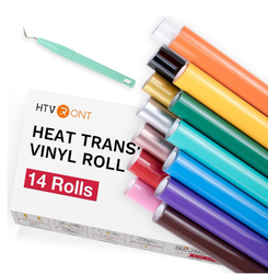 HTVRONT HTV Heat Transfer Vinyl Bundle - 14 Pack 12" x 3FT HTV Vinyl Roll