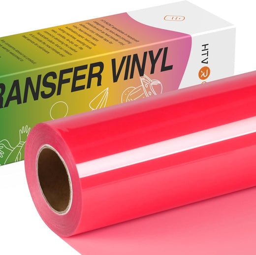 HTVRONT Red HTV Heat Transfer Vinyl - 12" x 35ft Coral red HTV Vinyl for T-Shirts, Iron on Vinyl for All Cutting Machines - Easy to Cut & Weed for Design