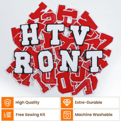 UK-52 Pack Iron-On Chenille Letter Patches for Clothes