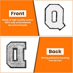 UK-52 Pack Iron-On Chenille Letter Patches for Clothes