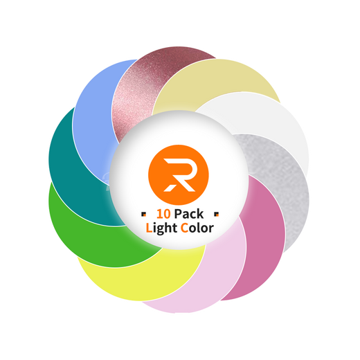 UK-Heat Transfer Vinyl Light Colors Bundle - 12"x10" 10 Pack（10 Colors ）