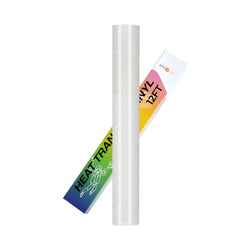 HTVRONT Rainbow White Glitter HTV - 12" X 12FT Glitter Heat Transfer Vinyl, Easy to Cut & Weed Glitter Iron on Vinyl for T-shirts - White Glitter HTV Vinyl for All Cutting Machine