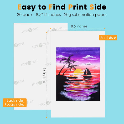 UK-Sublimation Paper 8.5 x 14 inches - 30 Sheets 120g