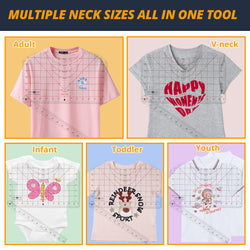 4Pack TShirt Ruler Guide Set - Precision Alignment Tool for HTV Vinyl Heat Press, All-in-One T-Shirt Measurement Ruler for Centering Designs and Crafting - Essential Cricut Accessories & Supplies