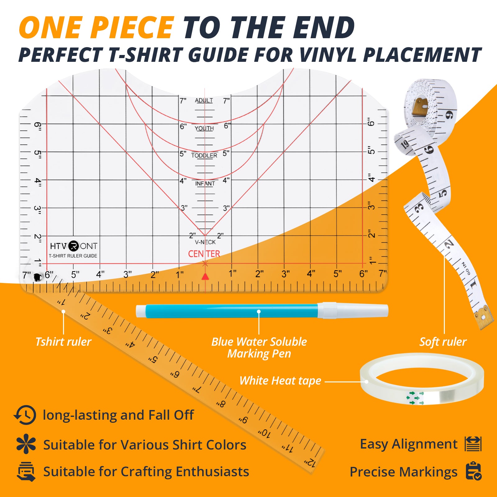 4Pack TShirt Ruler Guide Set - Precision Alignment Tool for HTV Vinyl Heat Press, All-in-One T-Shirt Measurement Ruler for Centering Designs and Crafting - Essential Cricut Accessories & Supplies
