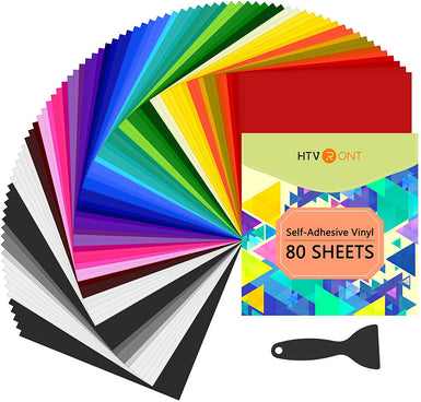 Adhesive Vinyl Bundle - 12" x 12" 80 pack (45 Assorted colors)