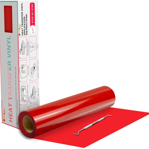 Glossy Heat Transfer Vinyl Roll - 12"x20 Ft (13 Colors）