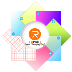 Color Changing Adhesive Vinyl Bundle - 12" x 10" 8 pack