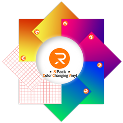 Color Changing Adhesive Vinyl Bundle - 12" x 10" 8 pack