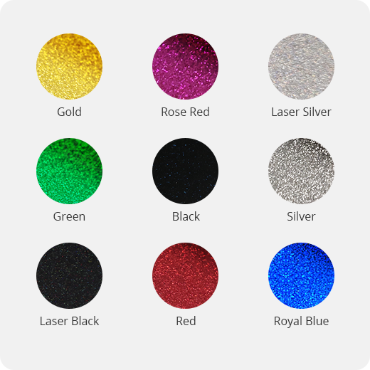 Glitter Heat Transfer Vinyl Roll - 10"x10 Ft (9 Colors)