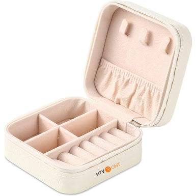 HTVRONT Portable Travel Mini Jewelry Box White