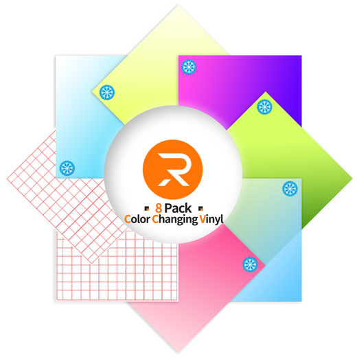 Color Changing Adhesive Vinyl Bundle - 12" x 10" 8 pack