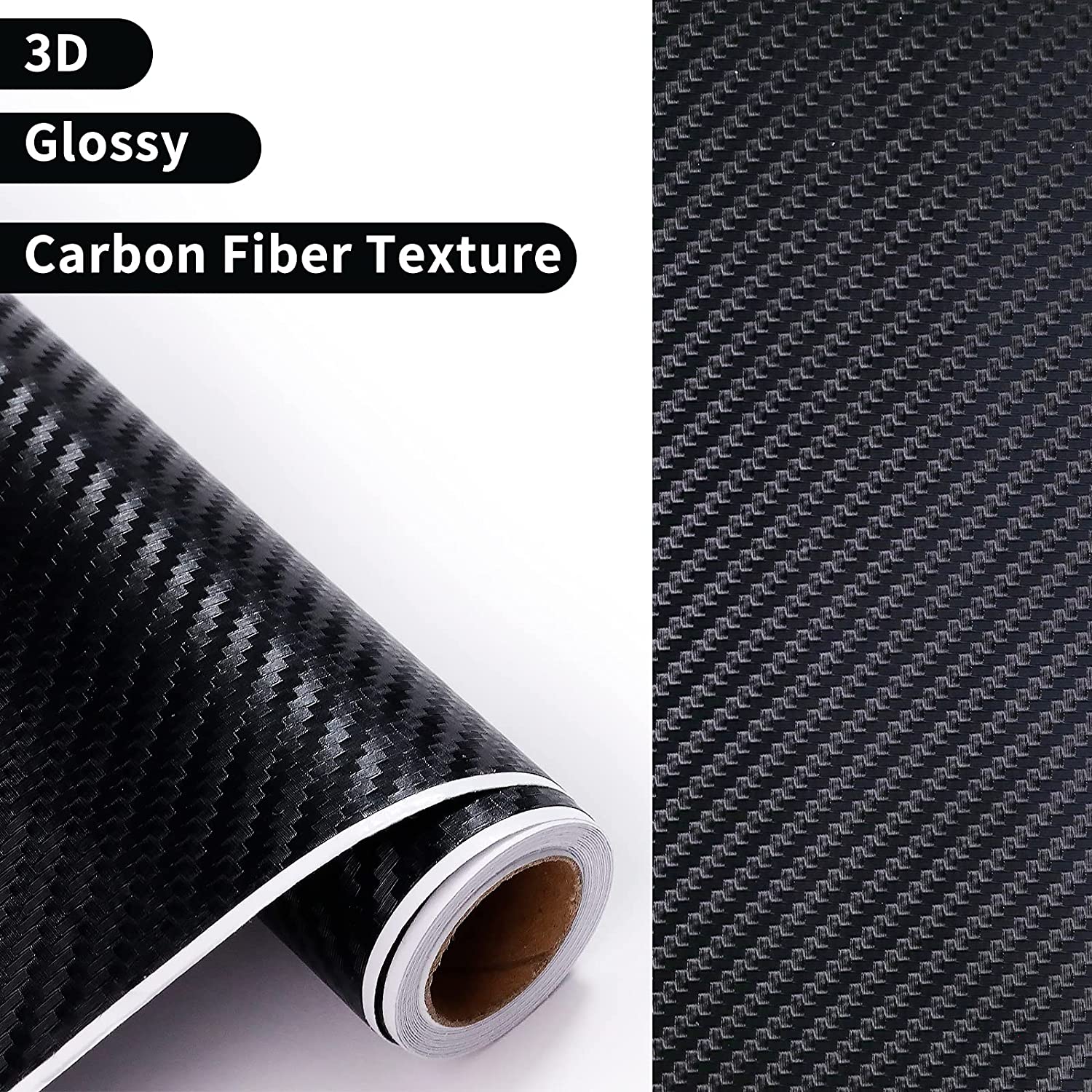 Black Carbon Fiber Vinyl Wrap for Cars - 1Ft * 5Ft