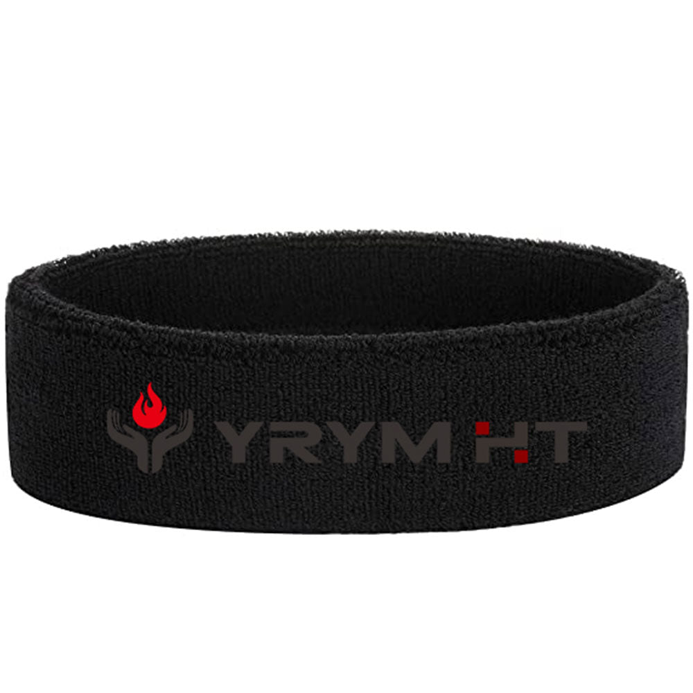 YRYM HT Sports Black Headband Sweatband