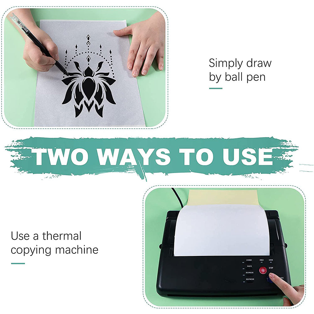 Tattoo Transfer Paper Kit - 8."x11" A4 Size 40 Sheets