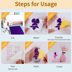 Color Changing Adhesive Vinyl Bundle - 12" x 10" 8 pack