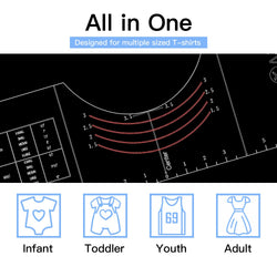 T-Shirt Alignment Tool with SoFt Tape Measure - 18"x6"x0.15" Sturdy Acrylic Ruler