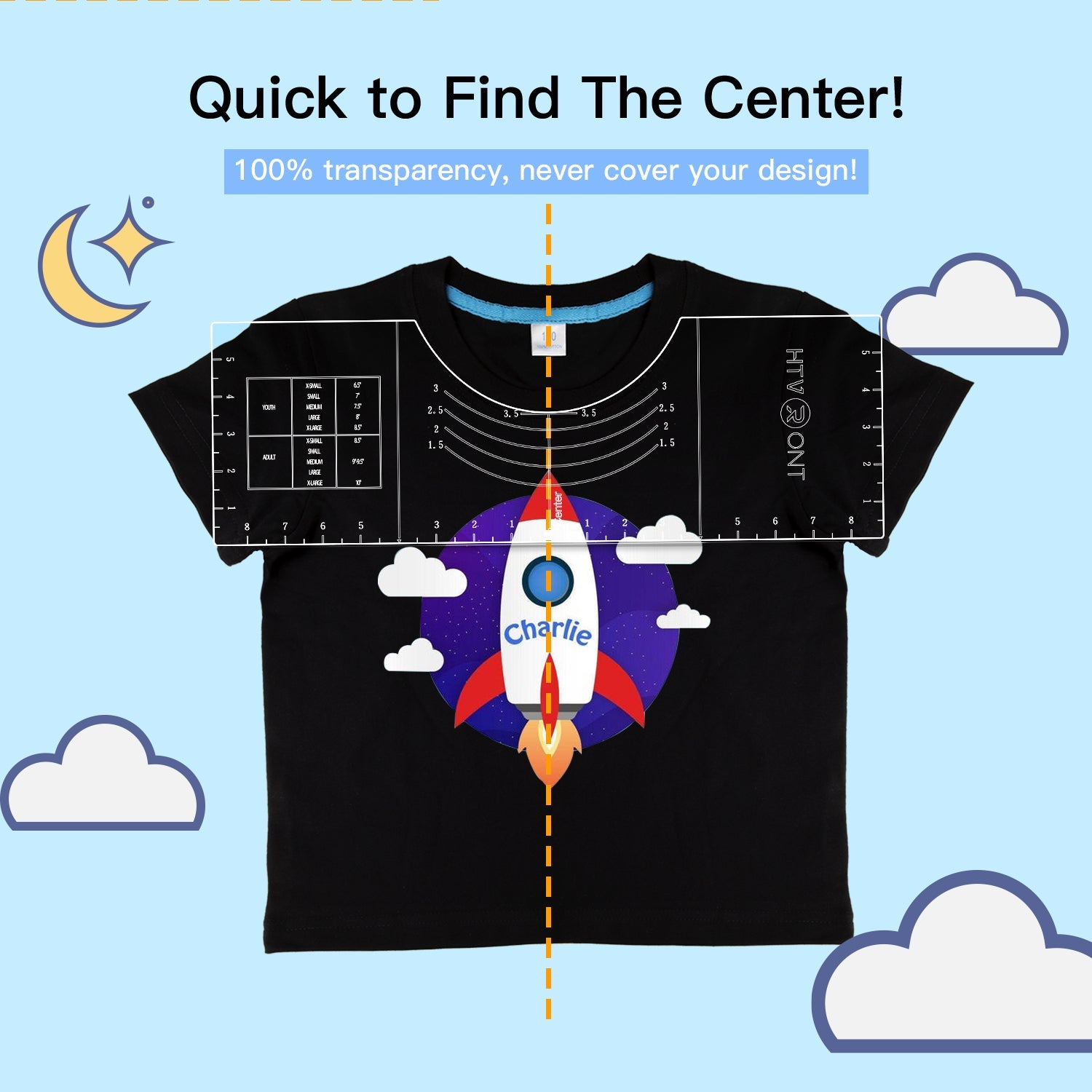 T-Shirt Alignment Tool with SoFt Tape Measure - 18"x6"x0.15" Sturdy Acrylic Ruler