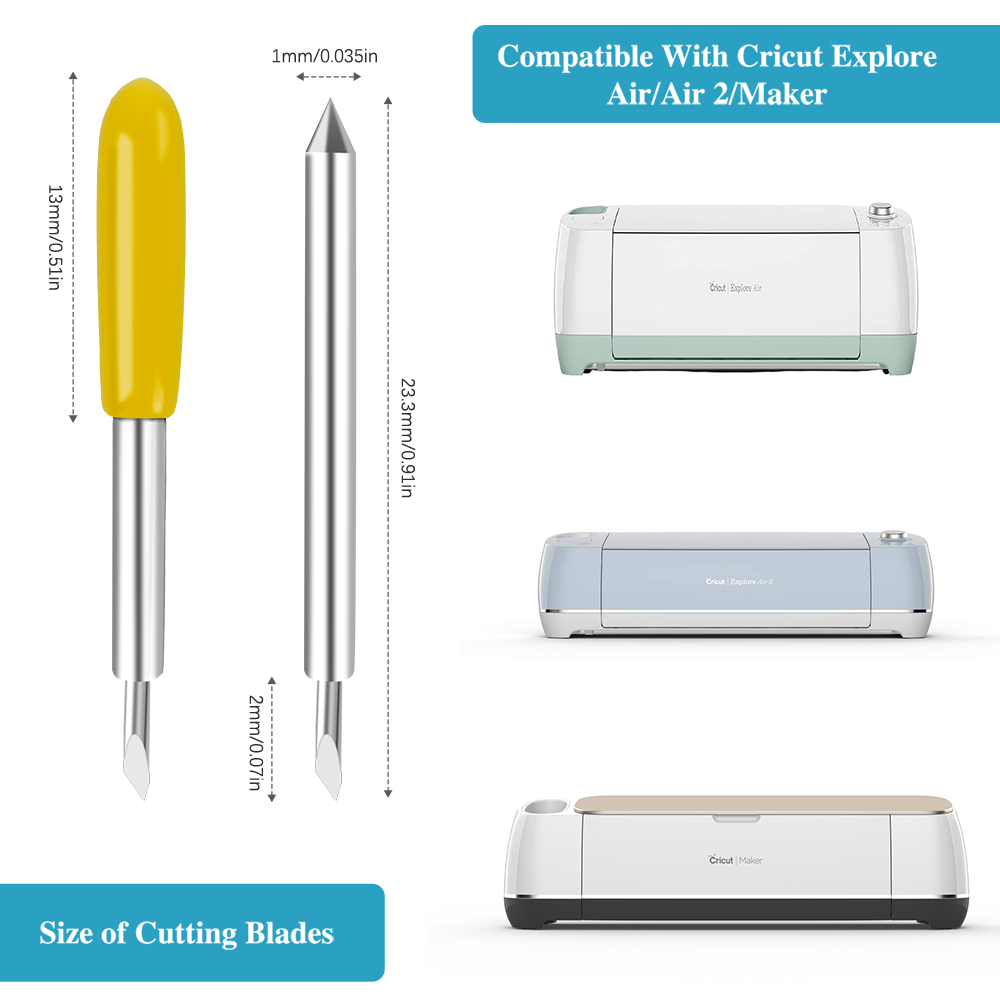 Cutting Blades for Cricut Explore Air/Air 2/Maker 60 Pcs