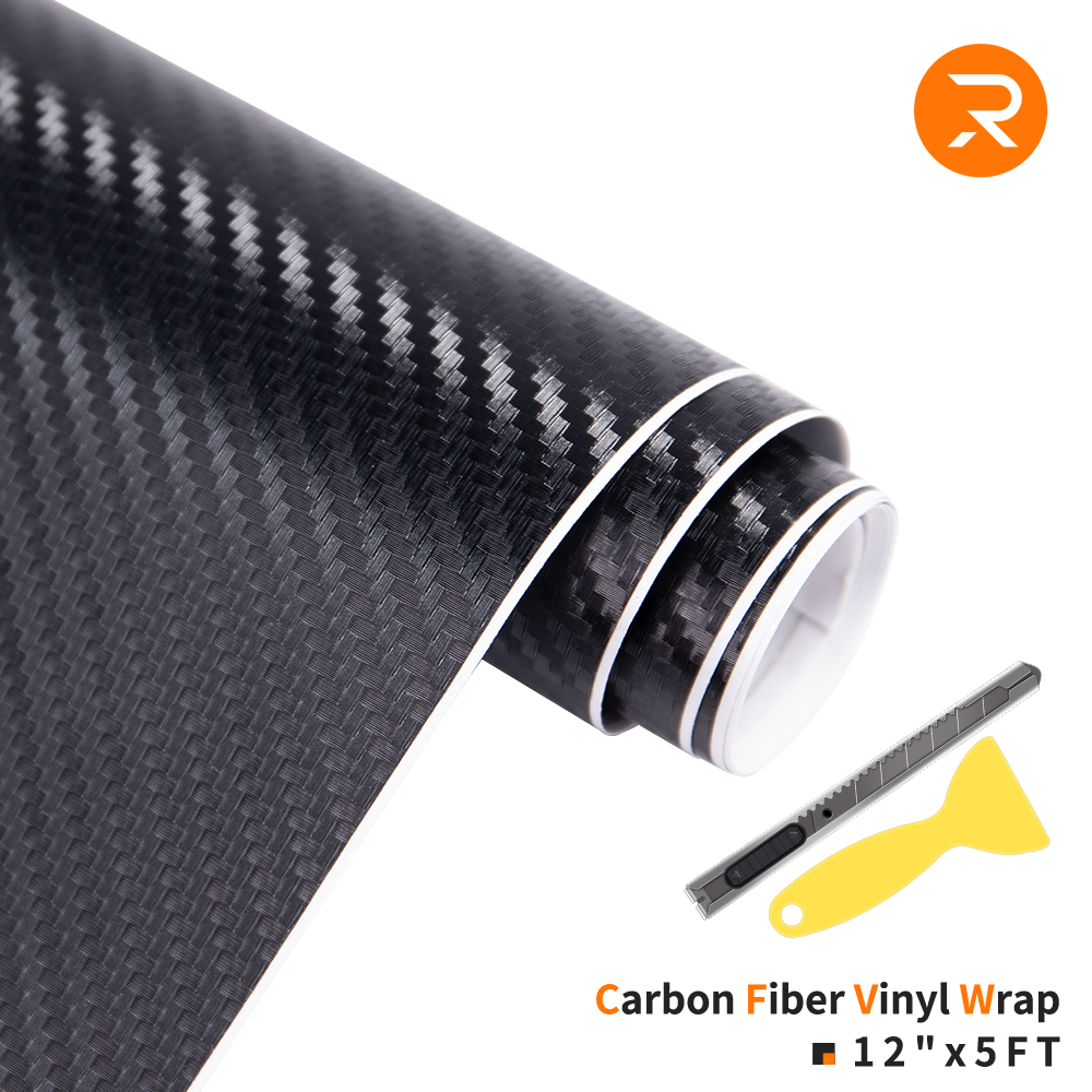 Black Carbon Fiber Vinyl Wrap for Cars - 1Ft * 5Ft