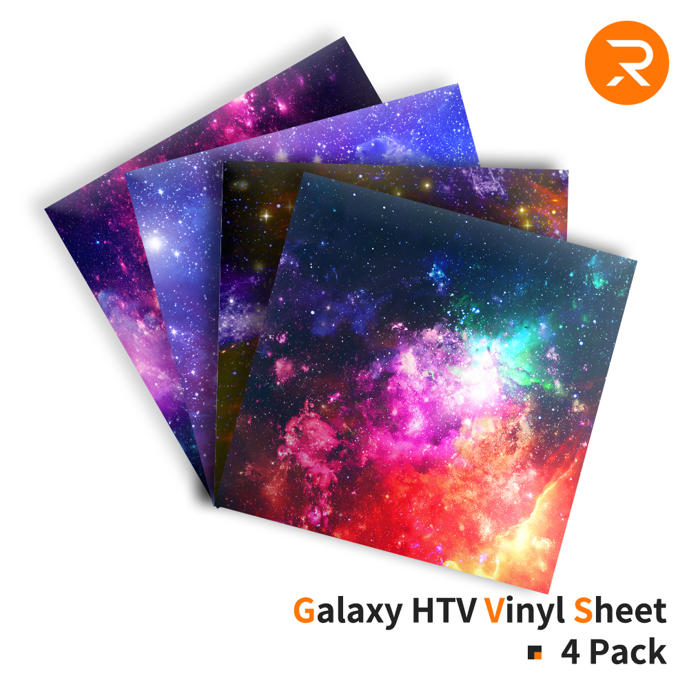 Galaxy Heat Transfer Vinyl Sheet - 11.8"x8.5" 4 Pack (4 Assorted Colors)