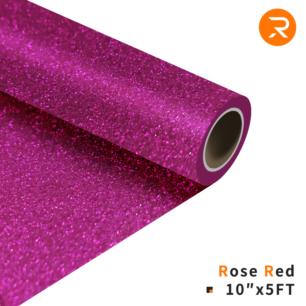 Glitter Heat Transfer Vinyl Roll - 10"x5 Ft (9 Colors)