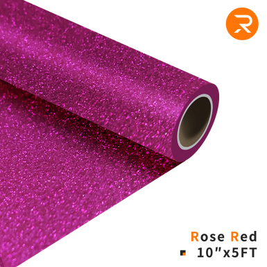 Glitter Heat Transfer Vinyl Roll - 10"x5 Ft (9 Colors)