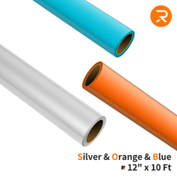 Heat Transfer Vinyl Bundle - 12"x10 Ft (3 Assorted Colors）