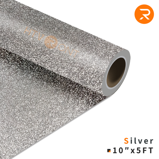Glitter Heat Transfer Vinyl Roll - 10"x5 Ft (9 Colors)