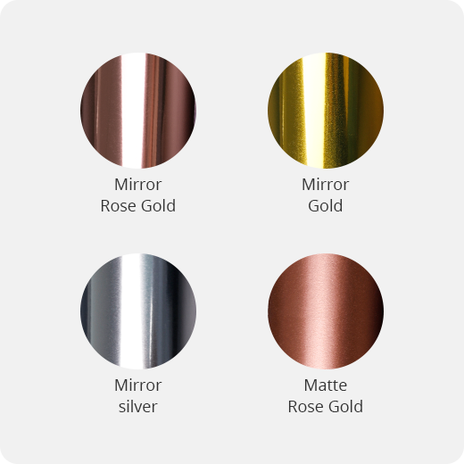 Mirror Metallic Adhesive Vinyl Roll - 12" x 10 Ft (3 Colors)