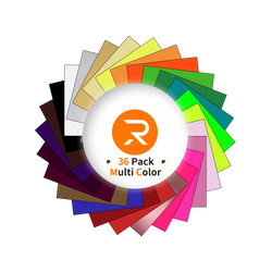 Heat Transfer Vinyl Bundle - 12" x 10" 36 Pack（26 Assorted Colors）