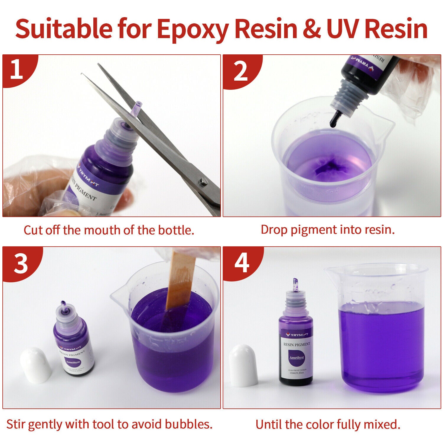 Epoxy Resin Pigment - 16 Colors Transparent Non-Toxic UV Epoxy Resin Dye Liquid