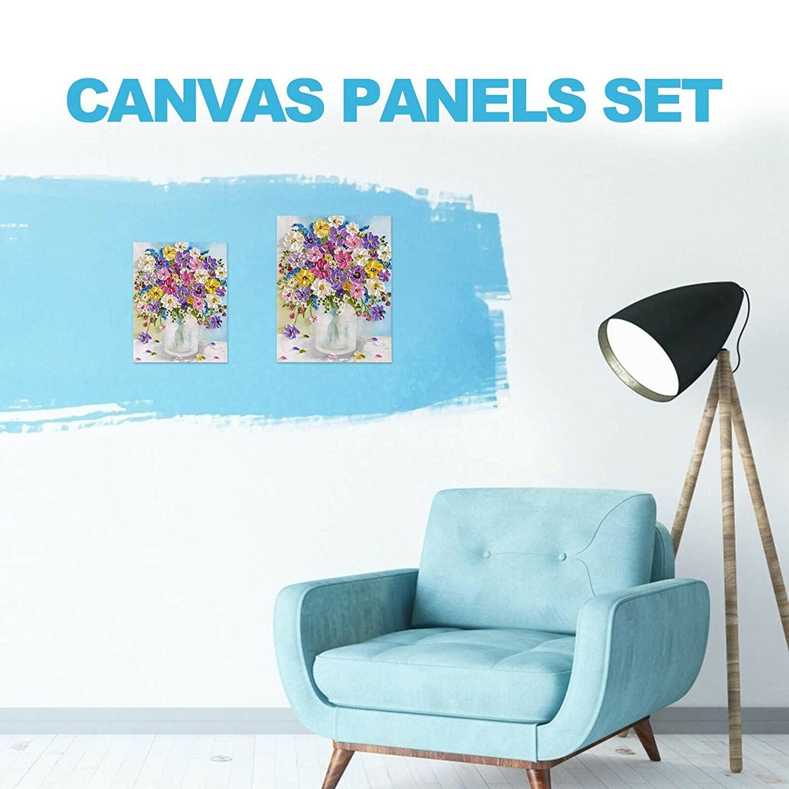 Copy WideBundle of 12pcs Blank Panels 8”x 10” Artist Canvas Panel Board Gifts 100% Cotton