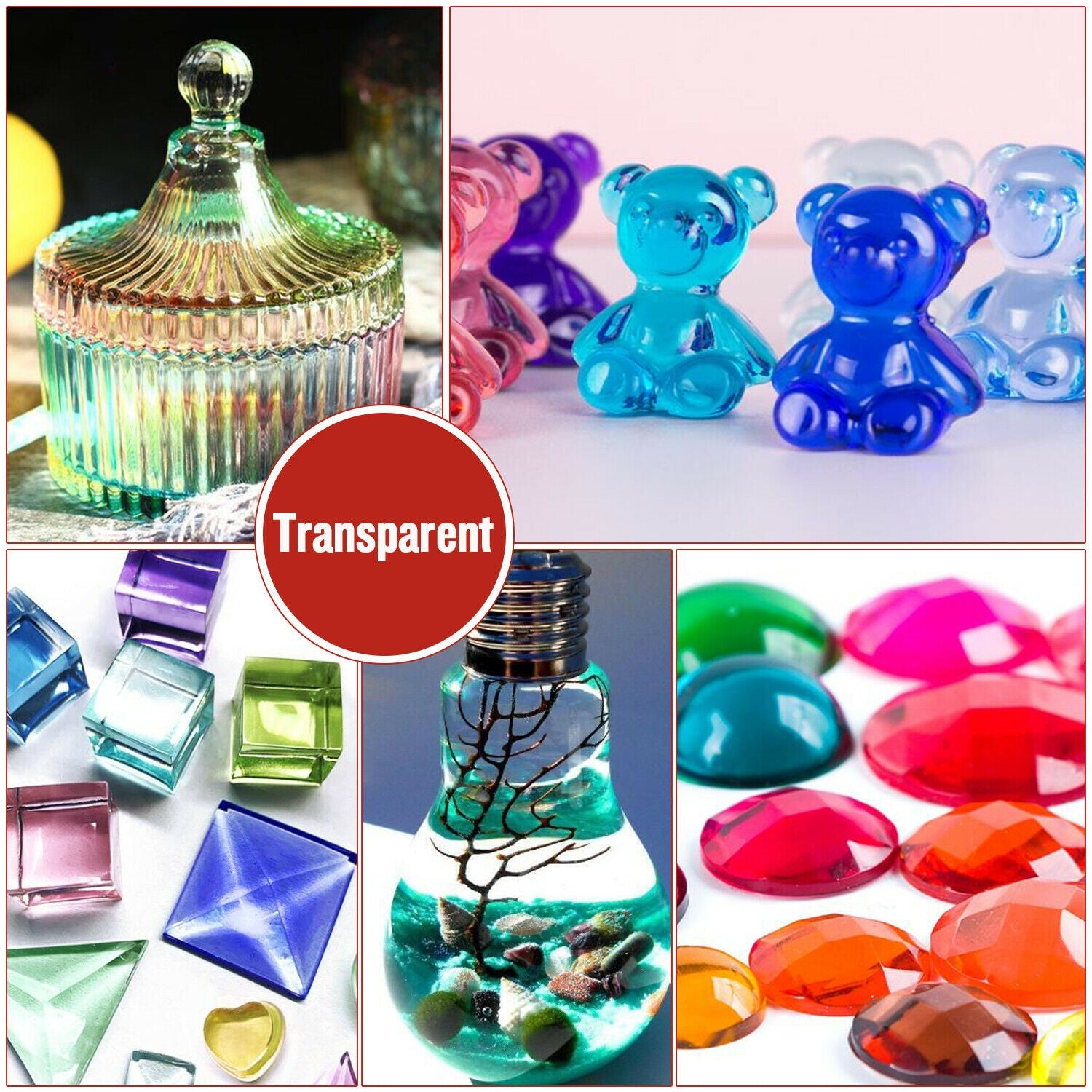 Epoxy Resin Pigment - 20 Colors Transparent Non-Toxic UV Epoxy Resin Dye Liquid