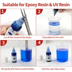 Epoxy Resin Pigment - 20 Colors Transparent Non-Toxic UV Epoxy Resin Dye Liquid